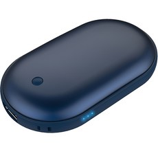 애니클리어 USB 충전식 보조배터리 케이블 겸 휴대용 손난로 전기 핫팩, iGPB-HOT3, 코발트블루