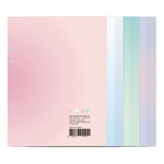 리코즈 A5 6공 컬러 리필지 다이어리 속지 내지 그라데이션, 1개, 80매입 1개, 100개입