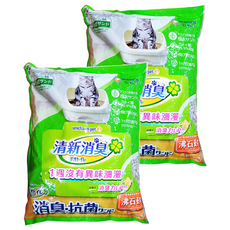 Unicharm Pet Deo-toilet 清新消臭抗菌沸石砂 4L 雙層貓砂盆專用，天然火山黏土顆粒，易吸附異味，易清潔整理, 2包, 清新消臭