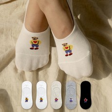 이지레그 여성용 곰돌이 페이크삭스 5켤레 세트