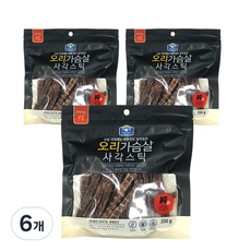 벨버드 순살가득 스틱 강아지 간식 250g, 오리, 6개 - 벨버드