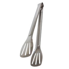 MIKA HOUSE 橘之屋 304不鏽鋼加長型料理夾, 煎夾兩用, 寬口設計, 表面光滑明亮, 單色, 1支