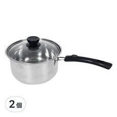 橘之屋 16公分單柄湯鍋，410不鏽鋼，附強化玻璃蓋, 16cm, 單色, 2個