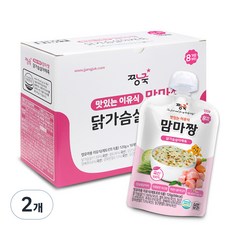 짱죽 맛있는 이유식 맘마짱 스파우트형 10p, 닭가슴살야채죽, 120g, 2개 - 짱죽맘마짱