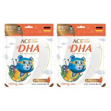 ACE SUPER KIDS DHA 機能Q, 橘子口味, 無腥味, 補充孩童營養, 14顆, 2.8g, 2包
