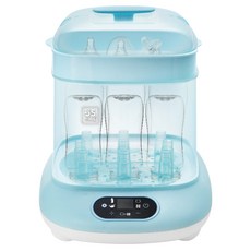 US baby 優生 多功能蒸氣烘乾消毒鍋, 完整殺菌率99.99%, 消毒+烘乾/溫奶/熱食五大功能, 12分鐘快速消毒, 超大容量可容納9支奶瓶, LS-BE909, 藍色