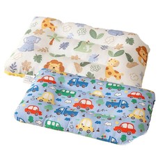 100%純棉可水洗兒童枕頭 荳荳枕 Set 2, 28 x 43 x 6cm, 小夥伴 + 卡通汽車, 1組, 43 x 28cm