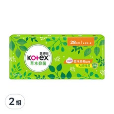 Kotex 靠得住 草本抑菌衛生棉, 28cm, 36片, 2組