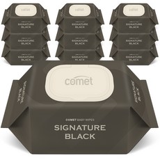 코멧 시그니처 블랙 아기물티슈 엠보싱 캡형, 10개, 100개입, 60g 10개, 100개입, 60g