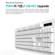 큐센 USB 멤브레인 유선 일반형 키보드 + 키스킨, 화이트, SEM-DT45 Plus