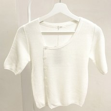 골지반팔가디건