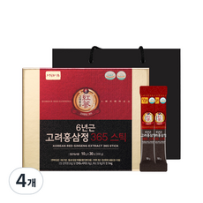 정원삼 6년근 고려홍삼정 365 스틱 30포 + 쇼핑백, 300g, 4개