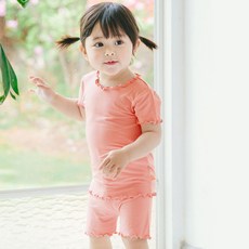 VAENAIT BABY 童款木耳邊短袖家居服+家居短褲組