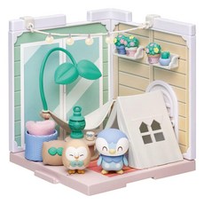 寶可夢 Pokepeace娃娃屋 植物露台,木木梟 + 波加曼,可愛娃娃屋場景組, 1組