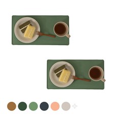 메종오브제 시에르 실리콘 브런치 테이블매트, G04 셰일그린, 37.8 x 19.7 x 0.35 cm, 2개