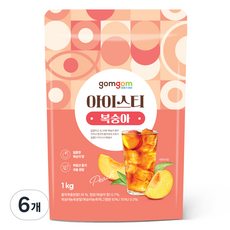 gomgom GomGom冰茶 水蜜桃, 1kg, 6個, 1件