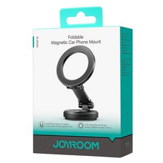 JOYROOM 機樂堂 金屬摺疊磁吸車用支架, 適用4.0-7.0英吋手機, 鋁合金材質, 70g, 黑色, 1個