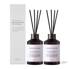 에이센트 네이처 실속형 디퓨저 + 우드스틱 5p, 화이트머스크, 200ml, 2개
