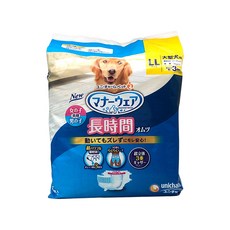 unicharm pet Mannerwear 禮貌帶 長時間系列 寵物尿布, LL(腰圍55~85cm 體重男女12kg以上), 5片, 1包