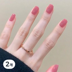 바르나 스퀘어 네일팁, SQ 01 핑크 보라 데일리, 2개