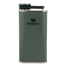STANLEY 經典系列 寬口酒壺 0.23L, 236ml, 錘紋綠, 單層18/8(304)食品級不鏽鋼, 3.2 x 7.7 x 16.6cm, 1個