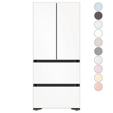 [색상선택형] 삼성전자 비스포크 김치플러스 프리스탠딩 4도어 냉장고 586L 방문설치, 새틴 화이트