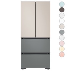 [색상선택형] 삼성전자 비스포크 김치플러스 프리스탠딩 4도어 냉장고 586L 방문설치, RQ58C9442AP, 새틴 그레이