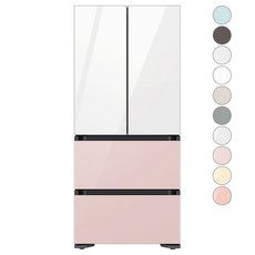 [색상선택형] 삼성전자 비스포크 김치플러스 프리스탠딩 4도어 냉장고 490L 방문설치, RQ49C9402AP, 글램 핑크