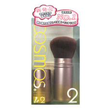 台灣 COSMOS 果凍系列 伸縮蜜粉修容刷, Brown Handle/Brown Bristles, 1支
