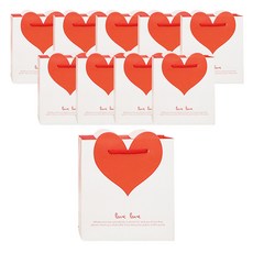 윰스 하트 포장 선물 쇼핑백, 화이트, 10개 화이트, 10개