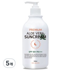 닥터문 프리미엄 대용량 알로에베라 선크림 SPF50+ PA+++, 500ml, 5개 - 아요델쏘쿨