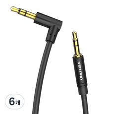 벤션 90도 3.5mm AUX 케이블 0.5m, BAKBD-T, 블랙, 6개