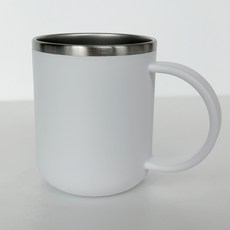 YoGoMoJi 304不鏽鋼把手型漱口杯, 白色, 1個