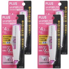 PLUS 普樂士 WH-604 智慧型滾輪修正帶, 4.2mm寬, 內帶可替換, 尖端更耐用, WH604, 4個