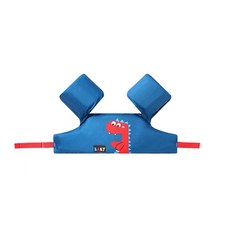 vanibaby 浮力衣 手臂浮力圈, 免充氣斜紋布材質 藍色恐龍款 2-6歲適用, 藍色恐龍, 1個