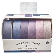 德德小品集 歲時之彩 系列 紙膠帶, 裝飾用, 6入, 嘉年, 1組