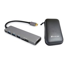 스토리링크 7포트 USB C타입 HDMI 멀티포트 허브 DEX 7UP SKP-UH760V2 + 파우치 세트, 그레이