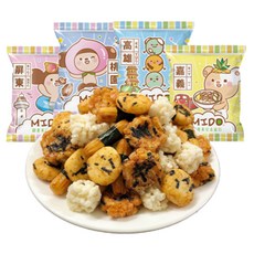 TRYGOODZ 翠菓子 MIDO航空綜合相撲米菓 Set, 杏仁果, 腰果, 裂紋米果, 香酥微辣, 375g, 1袋