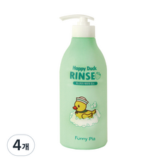 퍼니피아 유아용 해피덕 린스 딸기향, 500ml, 4개