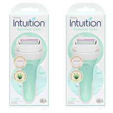 Intuition 仕女美體刀 敏感肌用 綠色+替換刀片 2個入, 1組, 2組