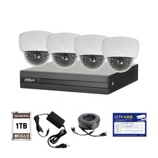 싸드 Full HD 200만 화소 실내용 카메라 4대 + DVR 실속 자가설치 세트, TDC-D2023R(카메라), DH-XVR1B04H-I(녹화기)