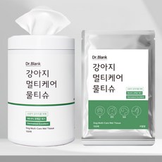 Dr.Blank 狗狗多效護理散步濕紙巾 圓筒型 100張+補充包 100張組, 1組