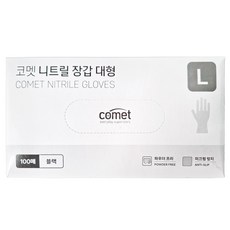 comet 合成橡膠手套 100入, 大(L), 黑色, 1盒