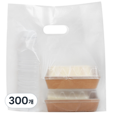 코멧 다용도 무지 HDPE 비닐 쇼핑백 중형, 반투명, 300개 반투명, 300개