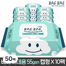 BAEBAE 베베 아기물티슈 물티슈 비데용 55gsm캡형, 30매, 50팩