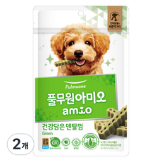 풀무원아미오 강아지 건강담은 간식 덴탈껌 그린, 100g, 2개 100g, 2개, 닭고기 맛