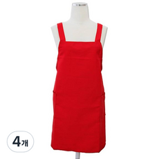 홀릭 무지 앞치마, 레드, 4개
