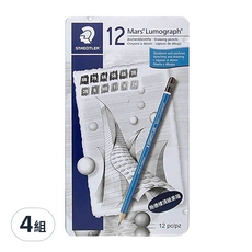 STAEDTLER 施德樓 頂級藍桿繪圖鉛筆 MS100-G12 12支, 4組