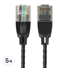 벤션 10기가비트 랜선 CAT6A 5m, 블랙, 5개