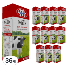 MLEKOVITA 3.5%滅菌牛奶, 36個, 1L